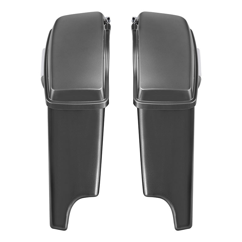 HR3 Charcoal Pearl 5" Stretched Extended Saddlebags For Harley Touring 2014-2022