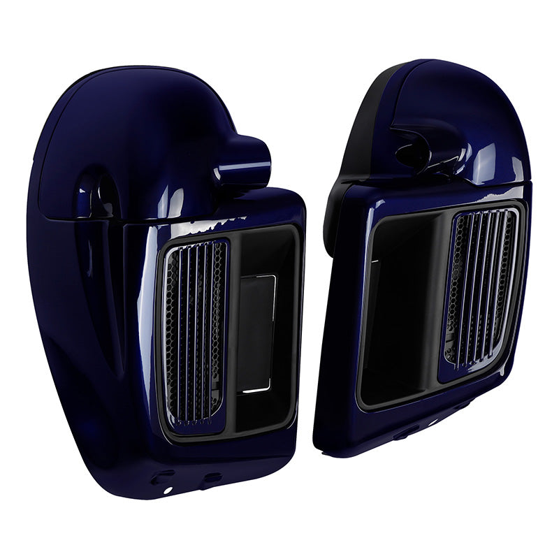HR3 Zephyr Blue / Black Sunglo Vented Lower Fairing Kit For Harley Touring Models 2014-2023 (Fits water cooled models)