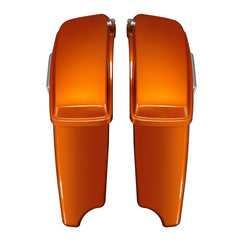 HR3 Scorched Orange / Black Denim CVO Stretched Saddlebags For 14-23 Harley Touring