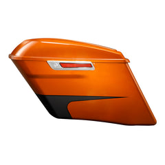 HR3 Scorched Orange / Black Denim CVO Stretched Saddlebags For 14-23 Harley Touring