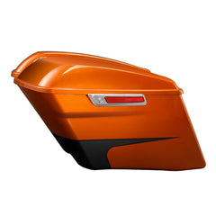 HR3 Scorched Orange / Black Denim CVO Stretched Saddlebags For 14-23 Harley Touring