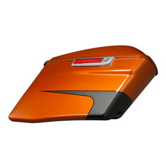 HR3 Scorched Orange / Black Denim CVO Stretched Saddlebags For 14-23 Harley Touring