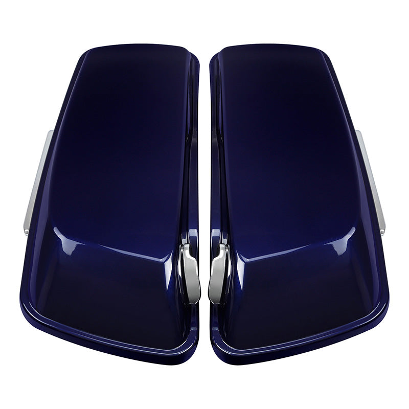 HR3 Zephyr Blue / Black Sunglo CVO Stretched Saddlebags For 14-23 Harley Touring