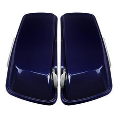HR3 Zephyr Blue / Black Sunglo CVO Stretched Saddlebags For 14-23 Harley Touring