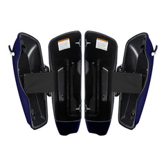 HR3 Zephyr Blue / Black Sunglo CVO Stretched Saddlebags For 14-23 Harley Touring