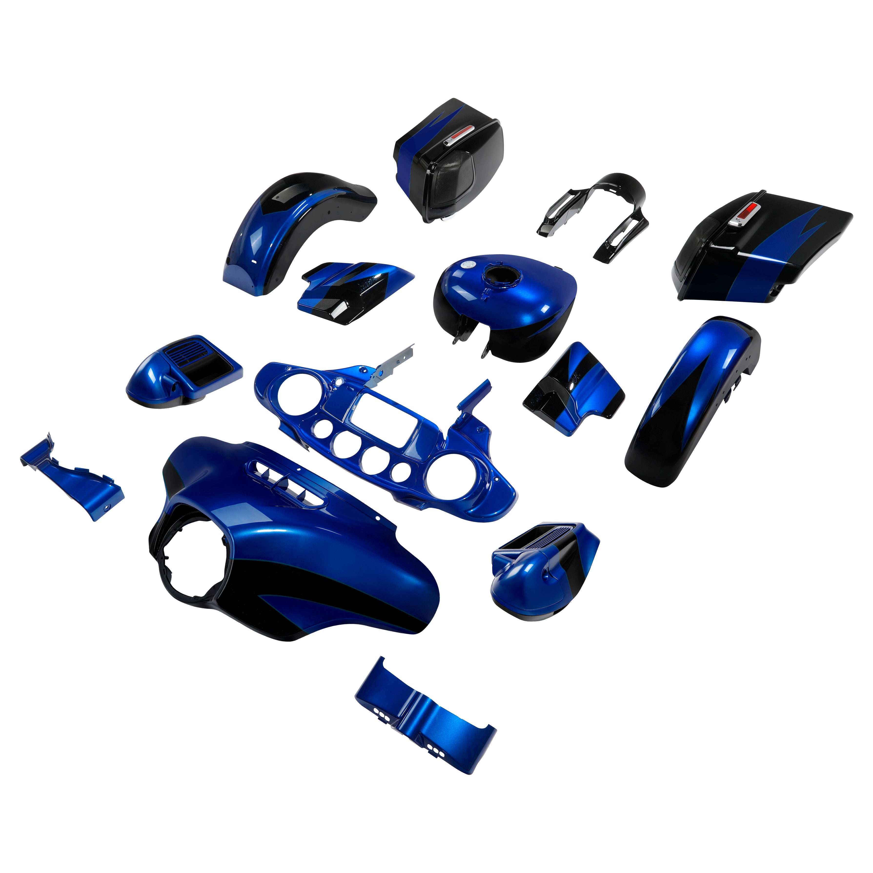 HR3 Candy Cobalt / Indigo Ink Complete Body Fairing Kit For Harley CVO Street Glide FLHXSE 14-23
