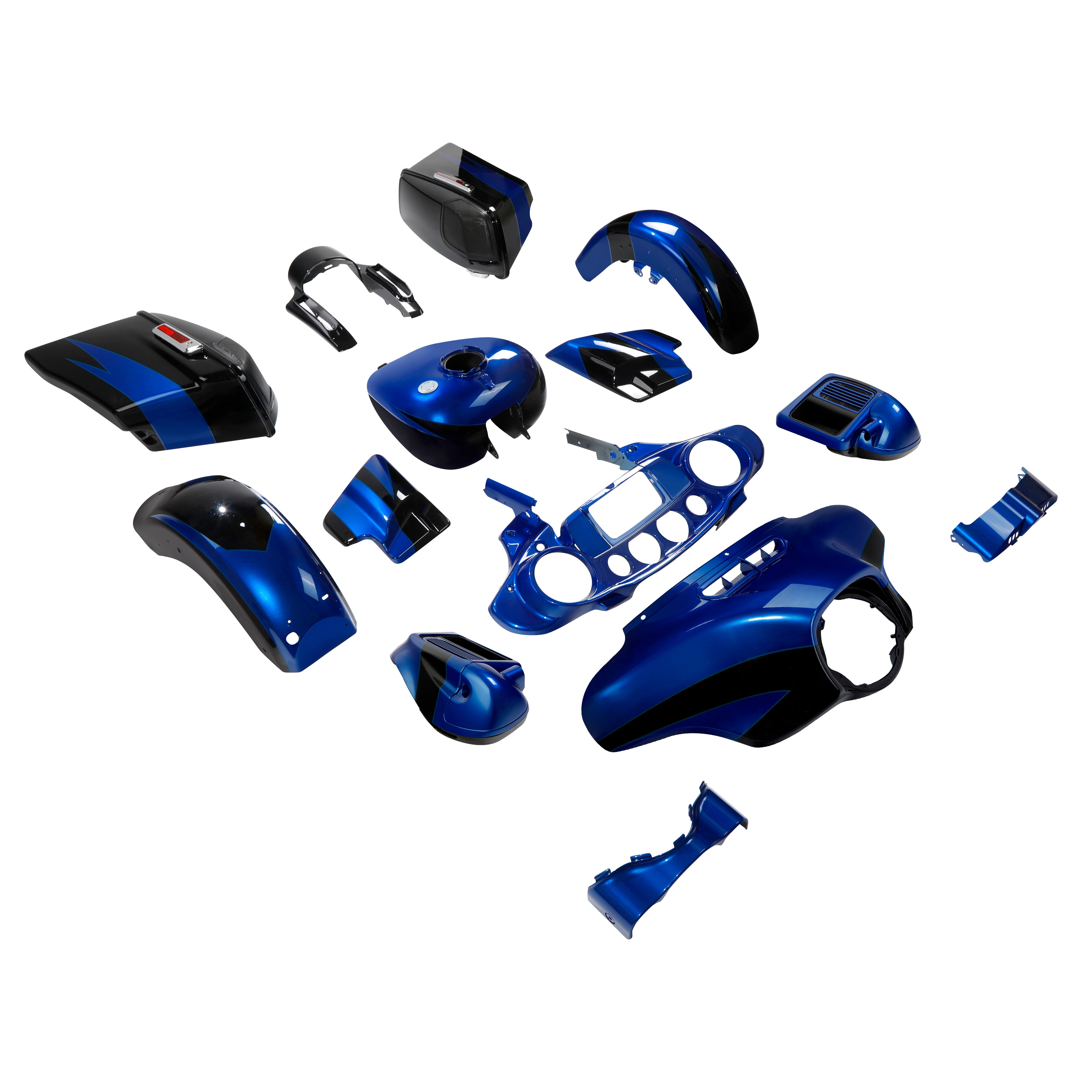HR3 Candy Cobalt / Indigo Ink Complete Body Fairing Kit For Harley CVO Street Glide FLHXSE 14-23