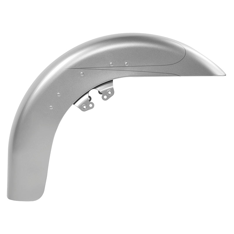 HR3 Brilliant Silver Pearl Motorcycle 18" Wide Tire Front Mudguard Fender For Harley Touring Models 2014-2023