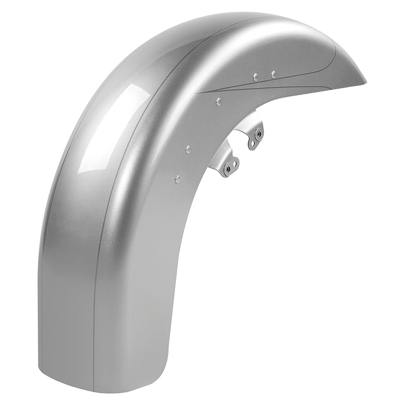 HR3 Brilliant Silver Pearl Motorcycle 18" Wide Tire Front Mudguard Fender For Harley Touring Models 2014-2023