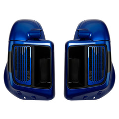 HR3 Candy Cobalt / Indigo Ink Vented Lower Fairing Kit For Harley Touring Models 2014-2023 (Fits water cooled models)