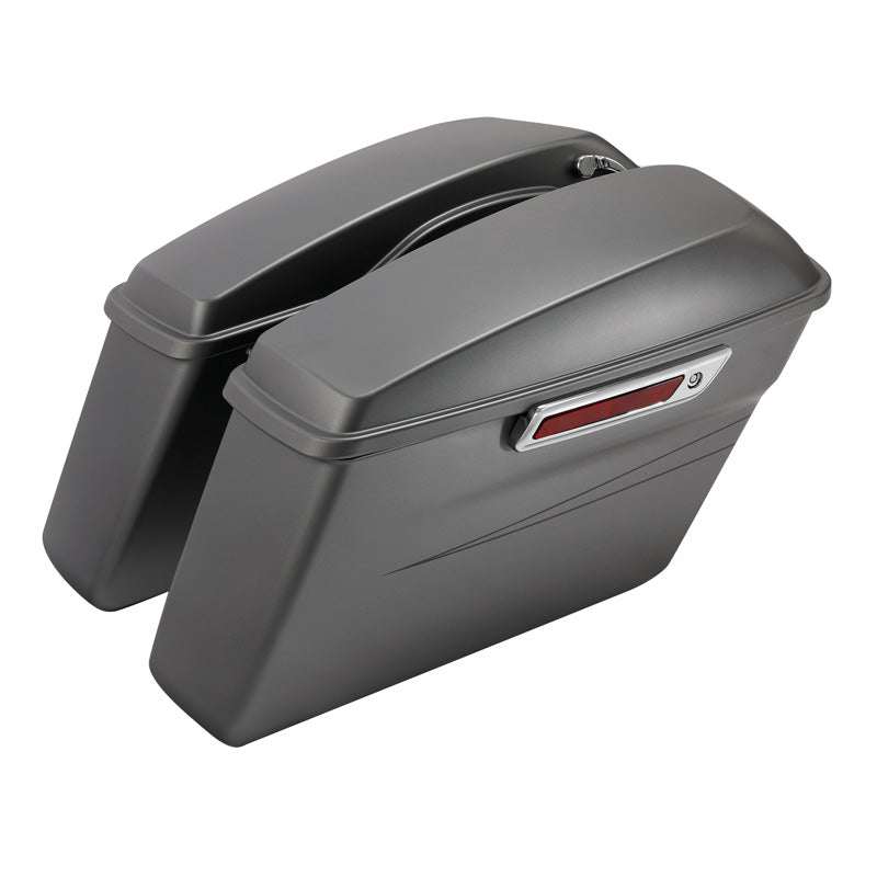 HR3 Charcoal Denim Hard Saddlebags (Regular) For 14-23 Harley Touring