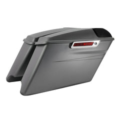 HR3 Charcoal Denim CVO Stretched Saddlebags with Speaker Lids For 14-23 Harley Touring