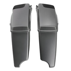 HR3 Charcoal Denim CVO Stretched Saddlebags with Speaker Lids For 14-23 Harley Touring