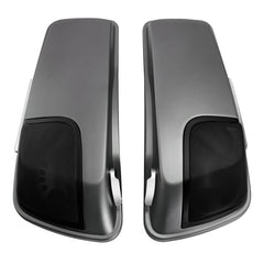 HR3 Charcoal Denim CVO Stretched Saddlebags with Speaker Lids For 14-23 Harley Touring