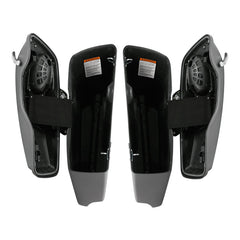 HR3 Charcoal Denim CVO Stretched Saddlebags with Speaker Lids For 14-23 Harley Touring