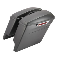 HR3 Charcoal Denim 5" Stretched Extended Saddlebags For Harley Touring 2014-2022
