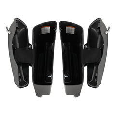 HR3 Charcoal Denim 5" Stretched Extended Saddlebags For Harley Touring 2014-2022