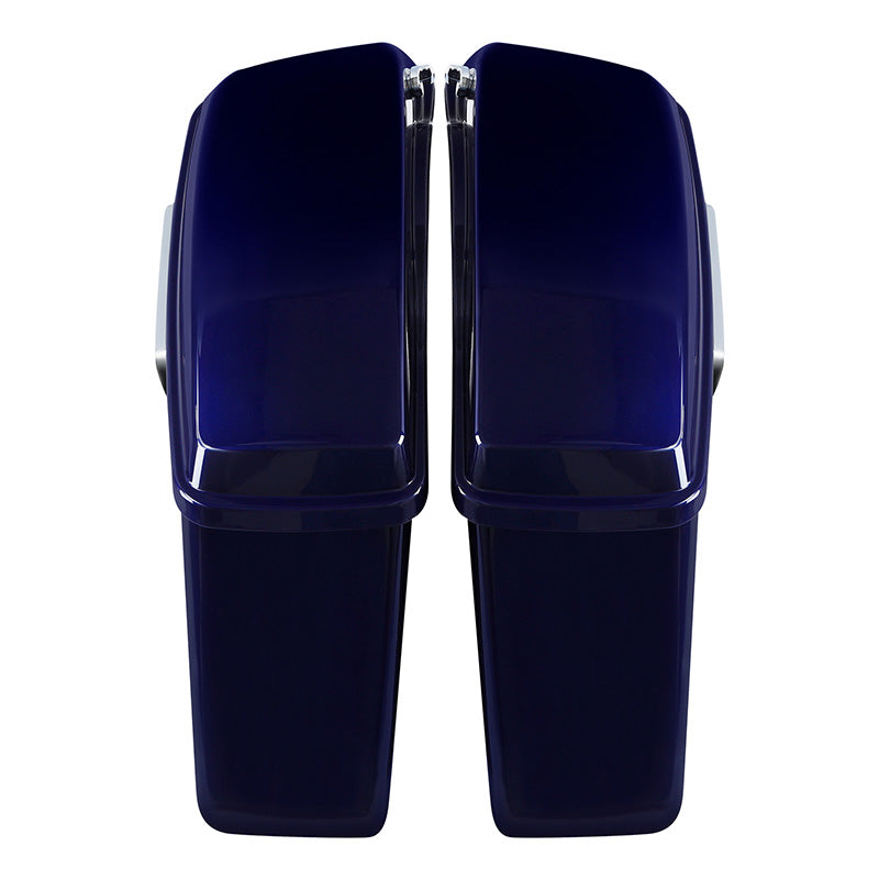 HR3 Zephyr Blue / Black Sunglo Hard Saddlebags (Regular) For 14-23 Harley Touring