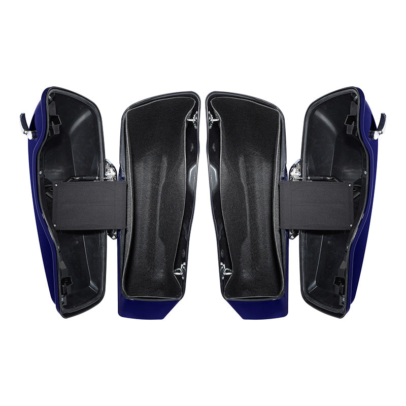 HR3 Zephyr Blue / Black Sunglo Hard Saddlebags (Regular) For 14-23 Harley Touring