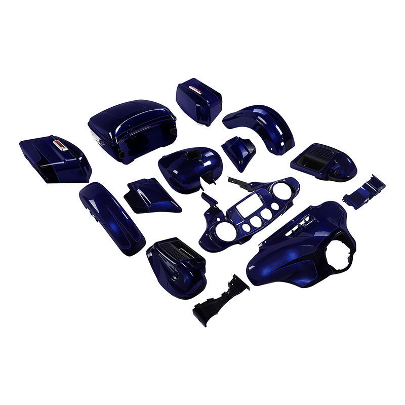 HR3 Zephyr Blue / Black Sunglo Complete Body Fairing Kit For Harley Ultra Limited FLHTK 14-23