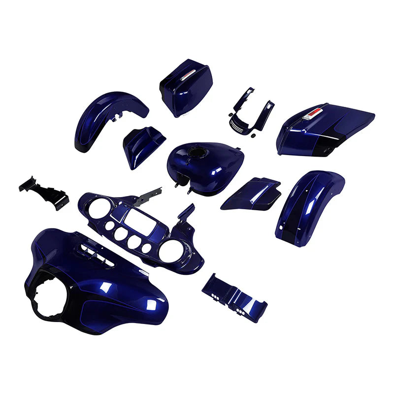 HR3 Zephyr Blue / Black Sunglo Complete Body Fairing Kit For Harley Street Glide Special FLHXS 14-23