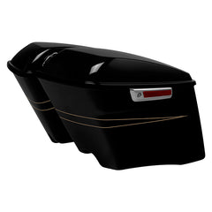 HR3 Black Quartz CVO Stretched Saddlebags For 14-23 Harley Touring