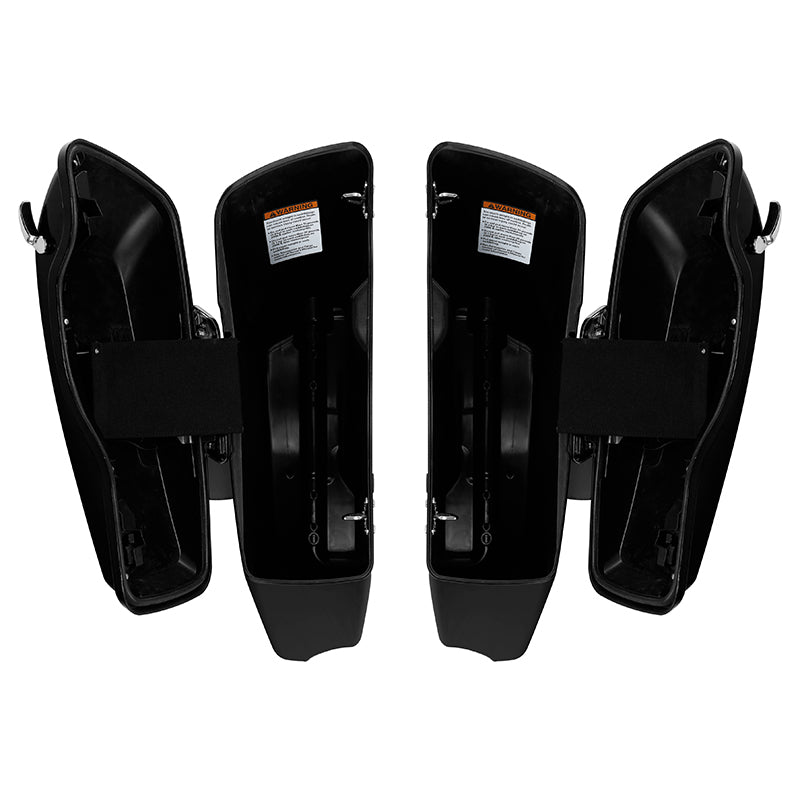 HR3 Black Quartz CVO Stretched Saddlebags For 14-23 Harley Touring