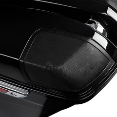 HR3 Dark Slate Candy / Arctic Black CVO Stretched Saddlebags with Speaker Lids For 14-23 Harley Touring