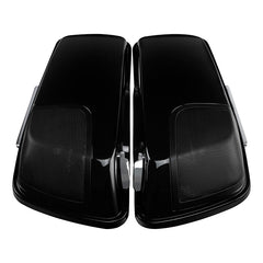 HR3 Dark Slate Candy / Arctic Black CVO Stretched Saddlebags with Speaker Lids For 14-23 Harley Touring
