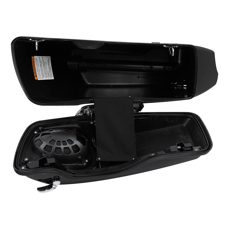 HR3 Dark Slate Candy / Arctic Black CVO Stretched Saddlebags with Speaker Lids For 14-23 Harley Touring