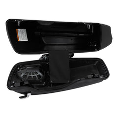 HR3 Dark Slate Candy / Arctic Black CVO Stretched Saddlebags with Speaker Lids For 14-23 Harley Touring