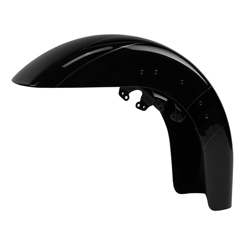HR3 Dark Slate Candy / Arctic Black Motorcycle 18" Wide Tire Front Mudguard Fender For Harley Touring Models 2014-2023