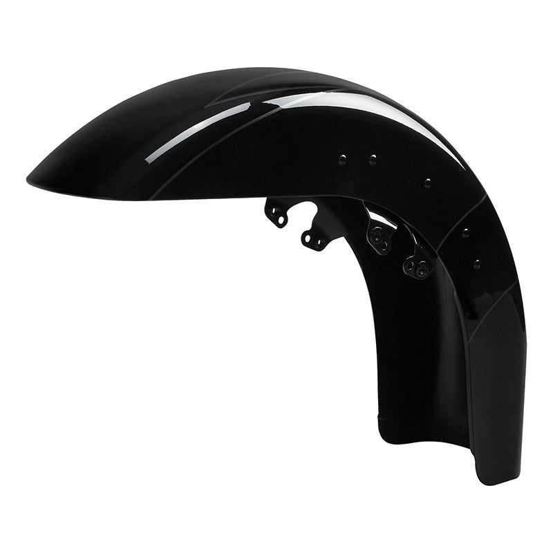 HR3 Dark Slate Candy / Arctic Black Motorcycle 18" Wide Tire Front Mudguard Fender For Harley Touring Models 2014-2023