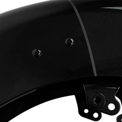 HR3 Dark Slate Candy / Arctic Black Motorcycle 18" Wide Tire Front Mudguard Fender For Harley Touring Models 2014-2023