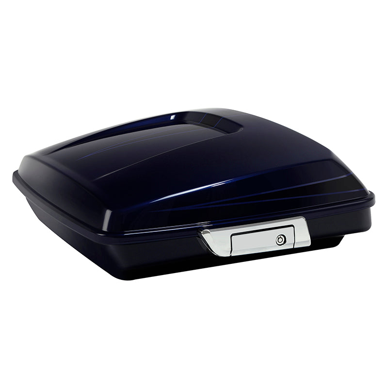 HR3 Zephyr Blue / Black Sunglo 5.5" Razor Style Touring Trunk Luggage For 14-24 Touring