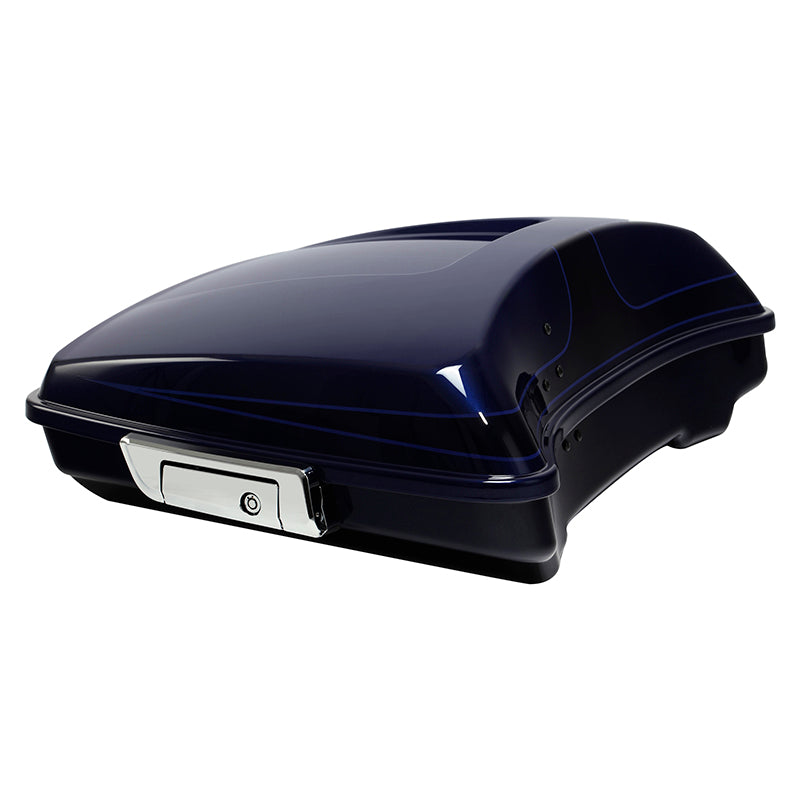 HR3 Zephyr Blue / Black Sunglo 5.5" Razor Style Touring Trunk Luggage For 14-24 Touring