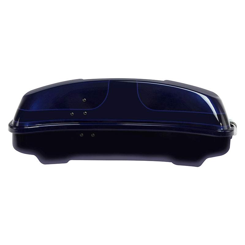 HR3 Zephyr Blue / Black Sunglo 5.5" Razor Style Touring Trunk Luggage For 14-24 Touring
