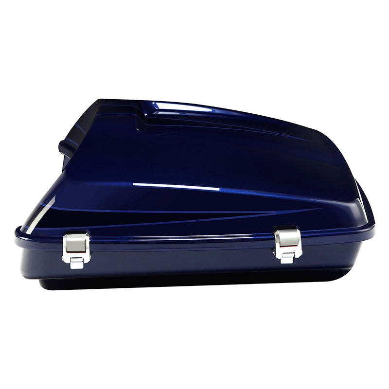 HR3 Zephyr Blue / Black Sunglo 5.5" Razor Style Touring Trunk Luggage For 14-24 Touring