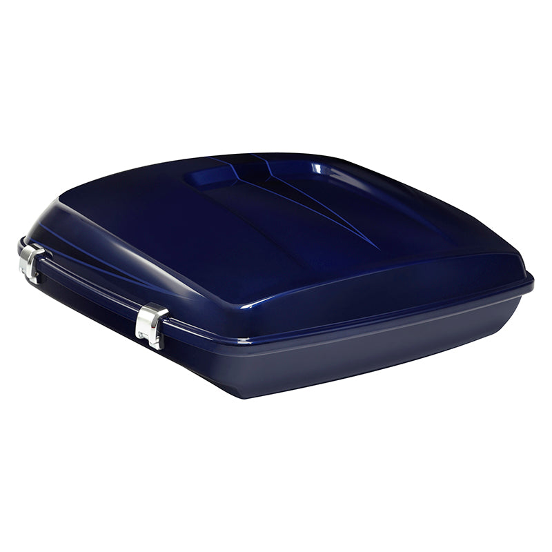 HR3 Zephyr Blue / Black Sunglo 5.5" Razor Style Touring Trunk Luggage For 14-24 Touring