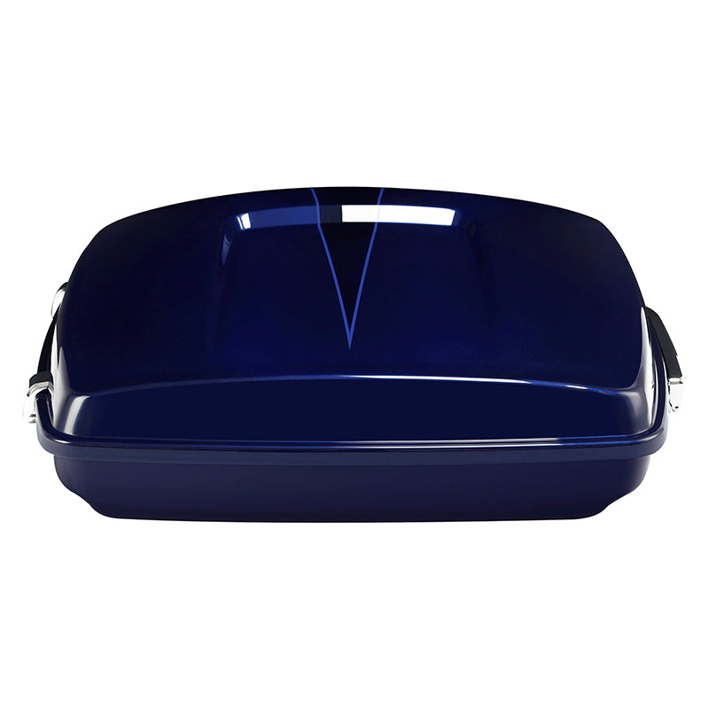 HR3 Zephyr Blue / Black Sunglo 5.5" Razor Style Touring Trunk Luggage For 14-24 Touring