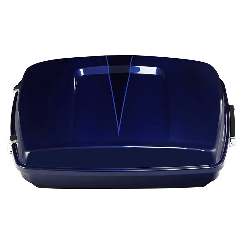 HR3 Zephyr Blue / Black Sunglo 5.5" Razor Style Touring Trunk Luggage For 14-24 Touring