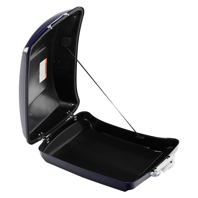 HR3 Zephyr Blue / Black Sunglo 5.5" Razor Style Touring Trunk Luggage For 14-24 Touring