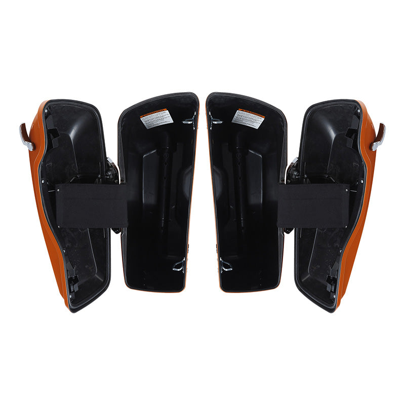 HR3 Amber Whiskey CVO Stretched Saddlebags For 14-23 Harley Touring