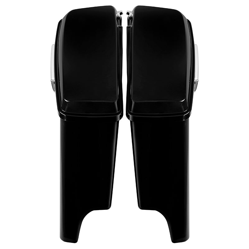 HR3 Vivid Black 5" Stretched Extended Saddlebags For Harley Touring 2014-2023