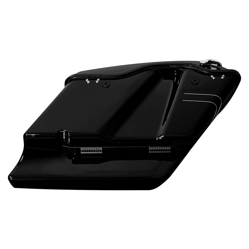 HR3 Vivid Black 5" Stretched Extended Saddlebags For Harley Touring 2014-2023