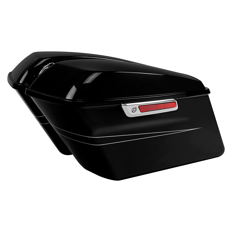 HR3 Vivid Black 2015S Hard Saddlebags (Regular) For 14-23 Harley Touring