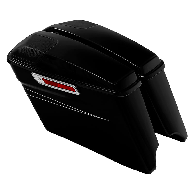 HR3 Vivid Black 2015 Special CVO Stretched Saddlebags with Speaker Lids For 14-23 Harley Touring