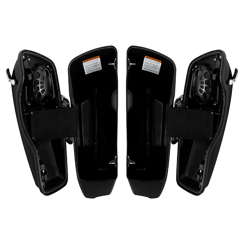 HR3 Vivid Black 2015 Special CVO Stretched Saddlebags with Speaker Lids For 14-23 Harley Touring