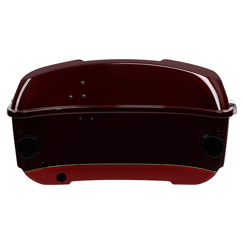 HR3 Mysterious Red Sunglo/ Velocity Red Sunglo 2016RGU King Size Touring Trunk Luggage with Speaker Cut Outs For 14-24 Harley Touring