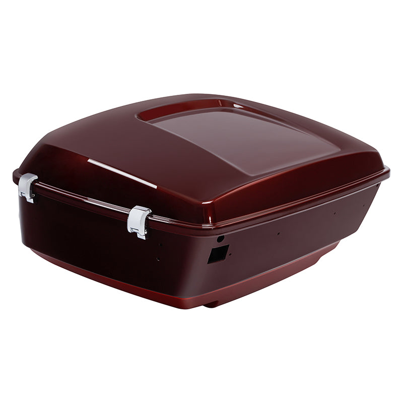 HR3 Mysterious Red Sunglo/ Velocity Red Sunglo 2016RGU King Size Touring Trunk Luggage with Speaker Cut Outs For 14-24 Harley Touring
